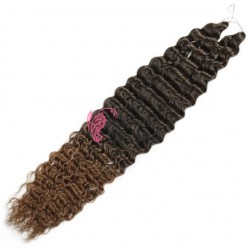 Extensie de par afro Deep Water Wave Twist Crochet de 80 cm Cod ADW1B30 Brunet cu Castaniu Deschis 